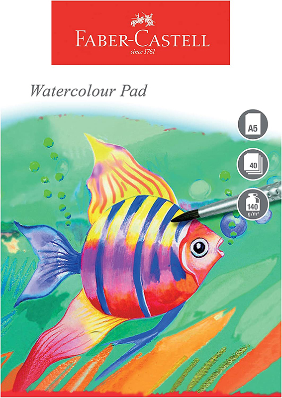 Image of Akvarellblock Faber-Castell Red Range A5 Watercolour Pad 140gr 40 ark (5F) 835212 5022510835212