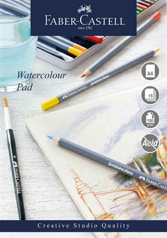 Image of Akvarellblock Faber-Castell A3 190gr 15 ark Spiral (5F) 862010F 5038041057481