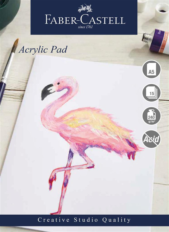 Image of Akrylblock Faber-Castell A5 240gr 15 ark (5F) 862713 5038041057535