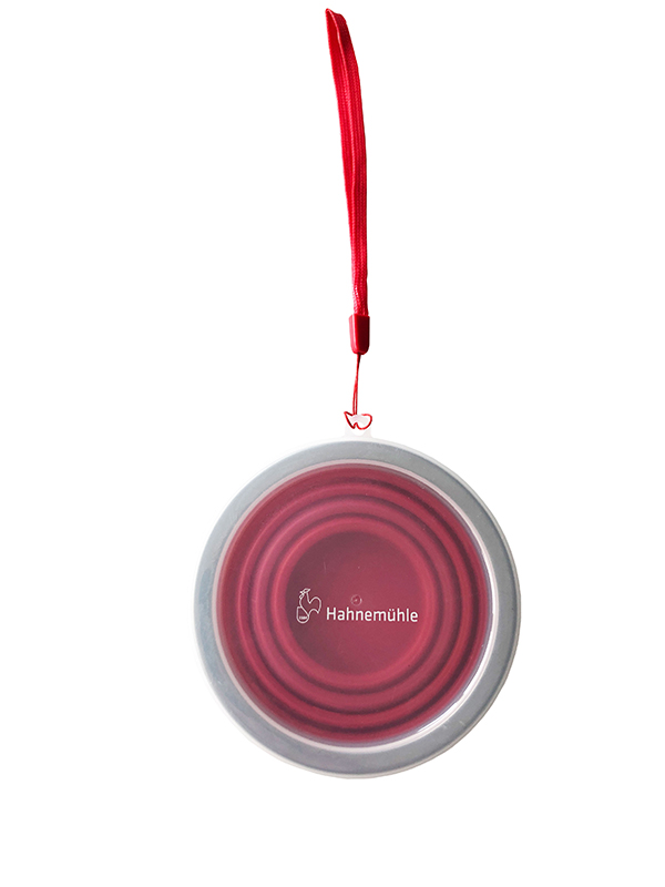 Image of Målningskopp Hahnemühle foldable painting mug red, with lid, silicone, 270ml 10608856 4011367115937