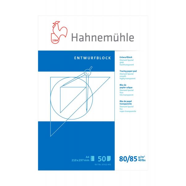 Image of Tracingblock Hahnemühle Diamant Smooth 80/85g A4 50ark 10622401 4011367224011