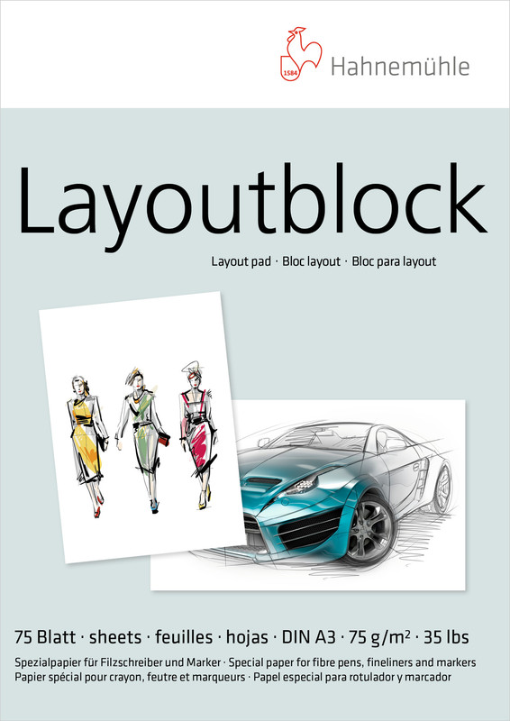 Image of Marker/Layoutblock Hahnemühle 75g A3 75ark 10625060 4011367250607