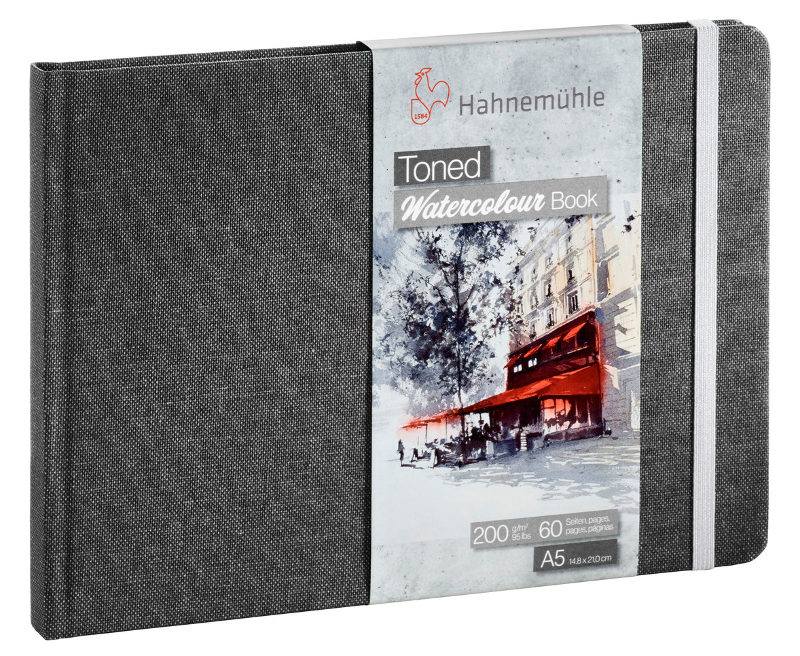 Image of Akvarellbok Hahnemühle Toned Watercolour 200g A5L Grey 10625171 4011367111847