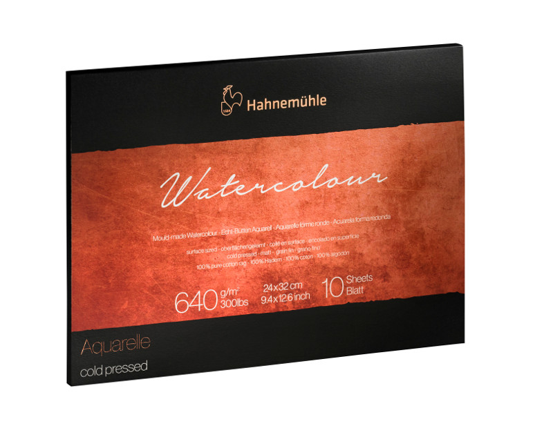 Image of Akvarellblock Hahnemühle Watercolour 640g Cold Pressed 24x32cm 10ark 10625230 4011367111632