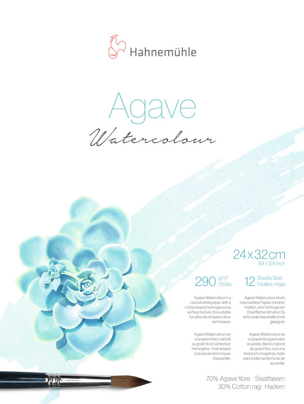Image of Akvarellblock Hahnemühle Agave 290g CP 24x32cm 12ark 10625401 4011367114053