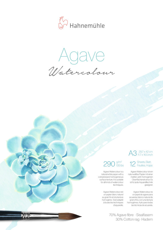 Image of Akvarellblock Hahnemühle Agave 290g CP A3 12ark 10625411 4011367114091