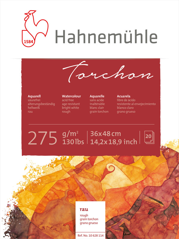 Image of Akvarellblock Hahnemühle Torchon 275g 36x48cm 20ark 10628114 4011367281144