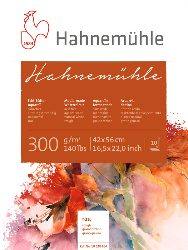 Image of Akvarellblock Hahnemühle 300g Rough 42x56cm 10ark 10628164 4011367281649