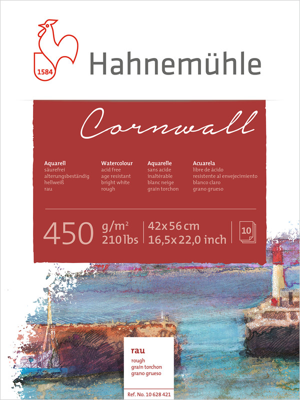 Image of Akvarellblock Hahnemühle Cornwall 450g Rough 42x56cm 10ark 10628421 4011367284213