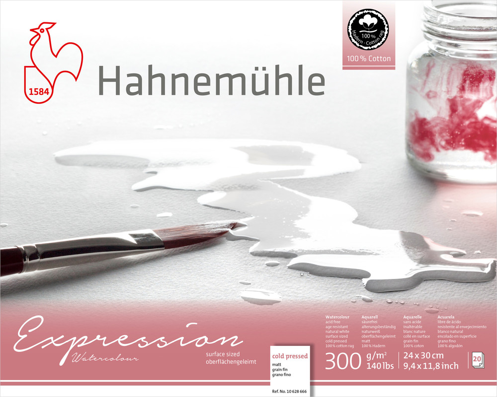 Image of Akvarellblock Hahnemühle Expression 300g Cold Pressed 24x30cm 20ark 10628666 4011367106898