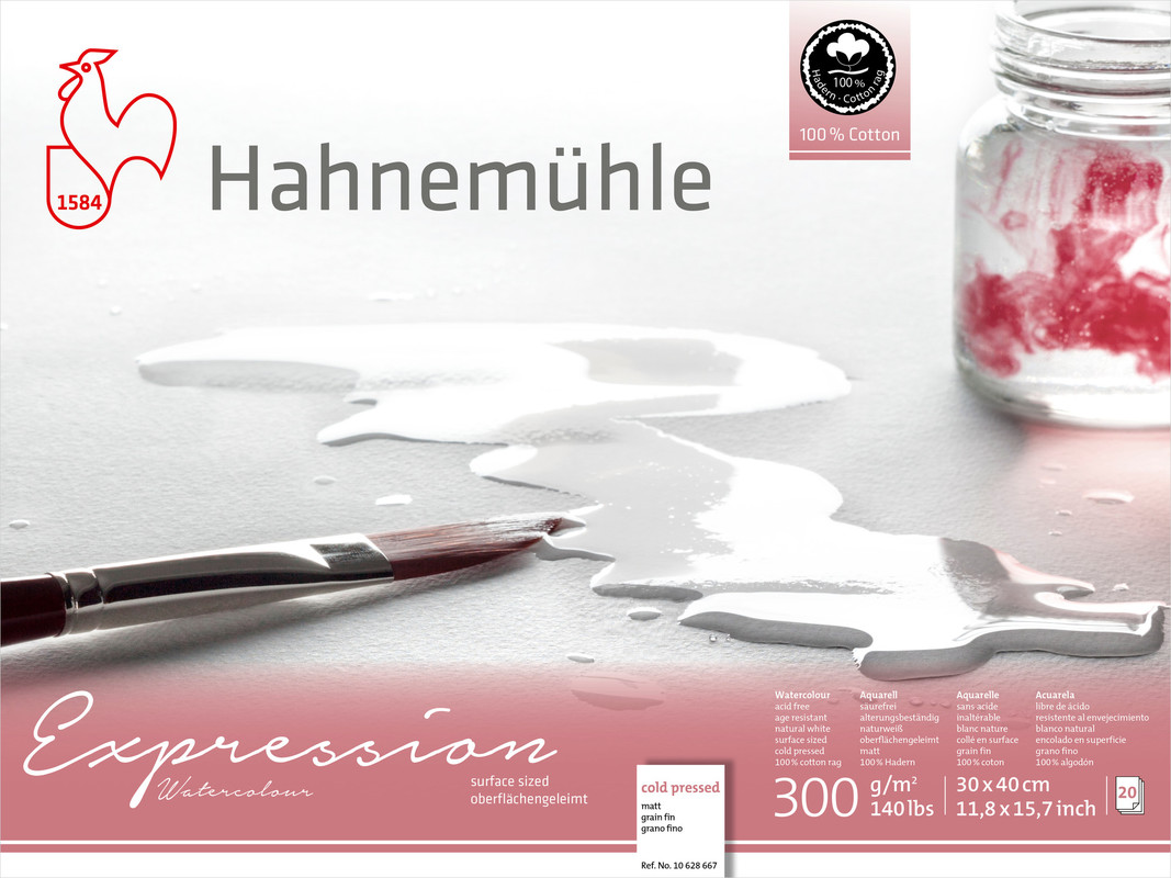 Image of Akvarellblock Hahnemühle Expression 300g Cold Pressed 30x40cm 20ark 10628667 4011367106904