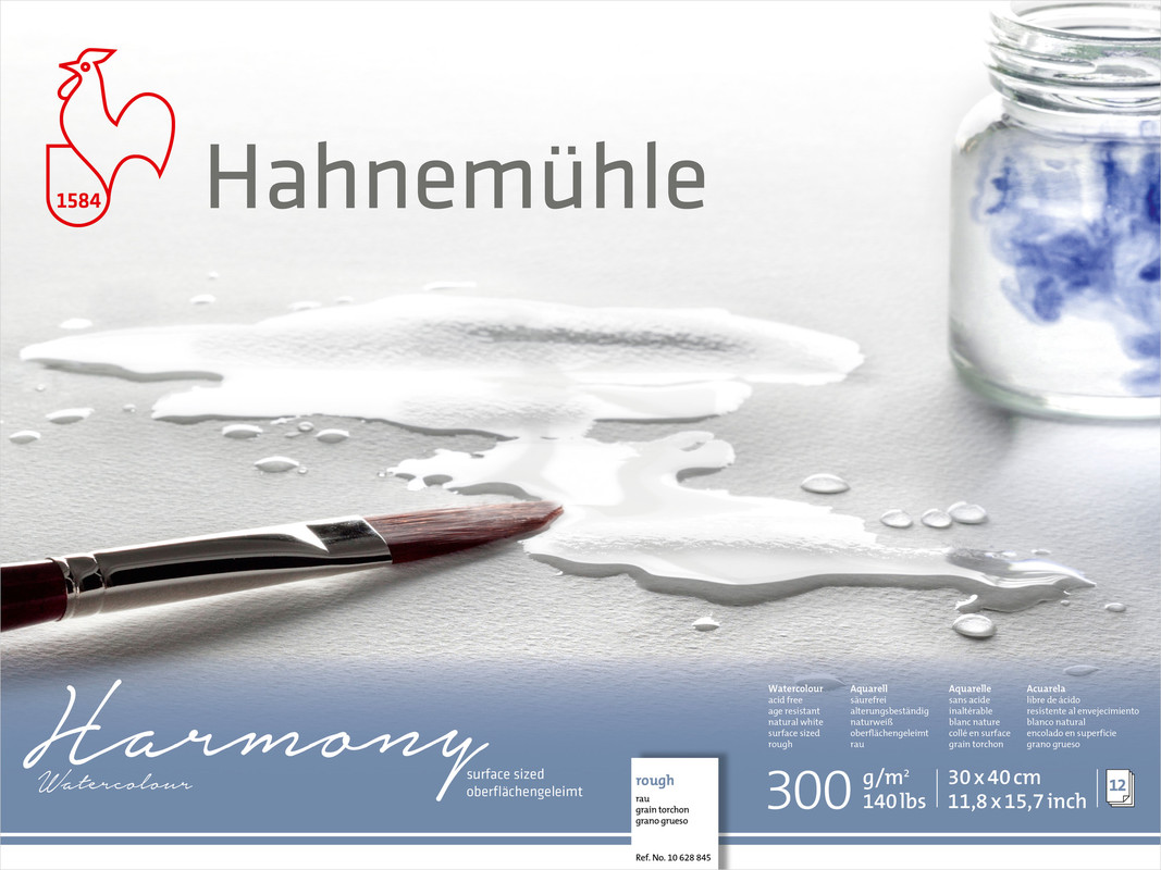 Image of Akvarellblock Hahnemühle Harmony 300g Rough 30x40cm 12ark 10628845 4011367106584