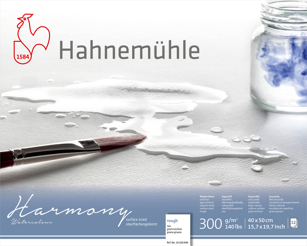 Image of Akvarellblock Hahnemühle Harmony 300g Rough 40x50cm 12ark 10628846 4011367106591