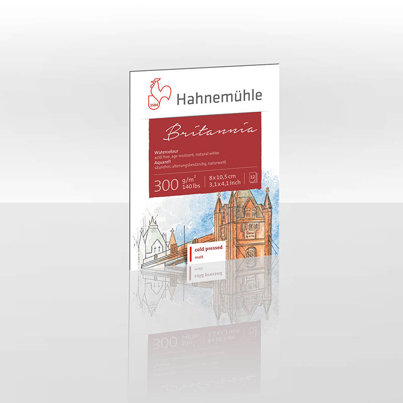 Image of Akvarellblock Hahnemühle Britannia 300g Cold Pressed 8x10,5cm 12ark 10628919 4011367124335