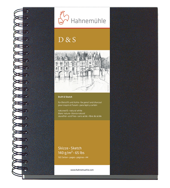 Image of Skissbok Hahnemühle D&S 140g black spiral A5 P 80ark 10628207 4011367282073