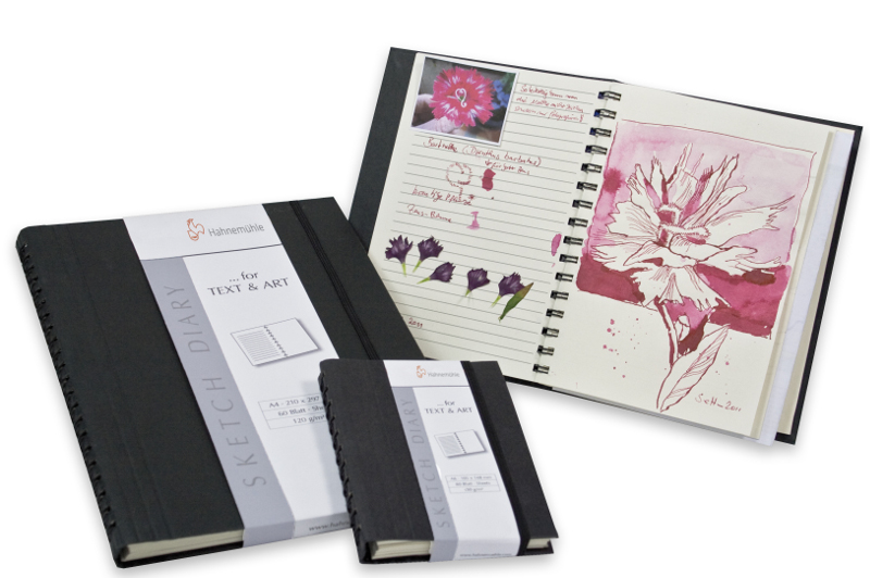 Image of Skissbok Hahnemühle Sketch Diary 120g A6 60ark Svart pärm 10628753 4011367097011