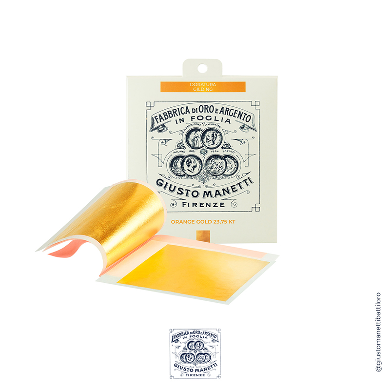 Image of Förgyllning Manetti ORANGE GOLD (ROSENOBLE) 23.75 CTS MM.80  TRANSFER 5 LEAVES 13GR. 2OBBABB05 8051566249558