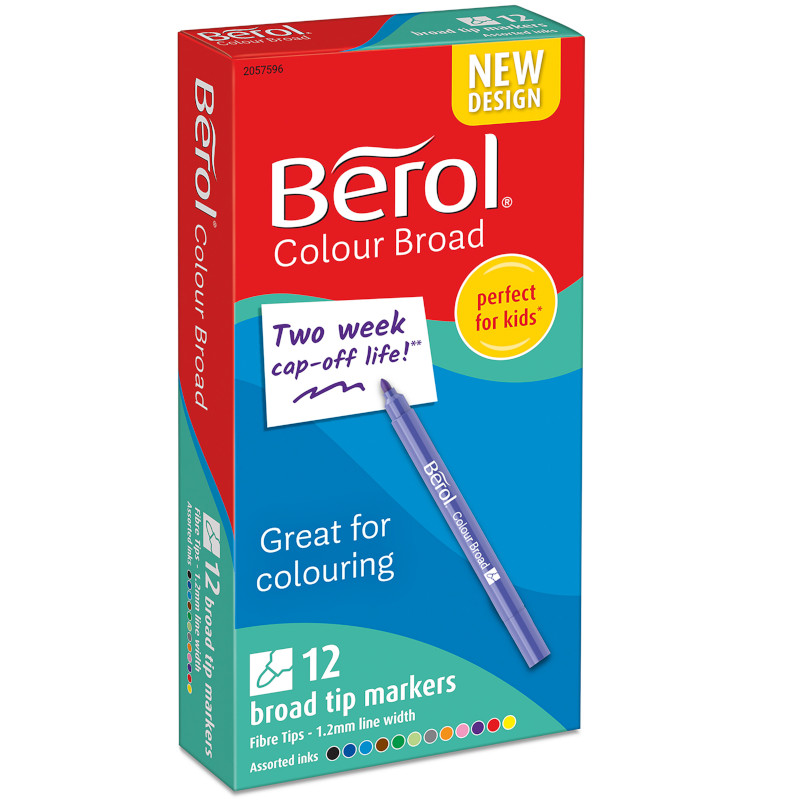 Image of Fiberpenna Berol Colour Broad 12 sorterade pennor 2057596 3026980576000