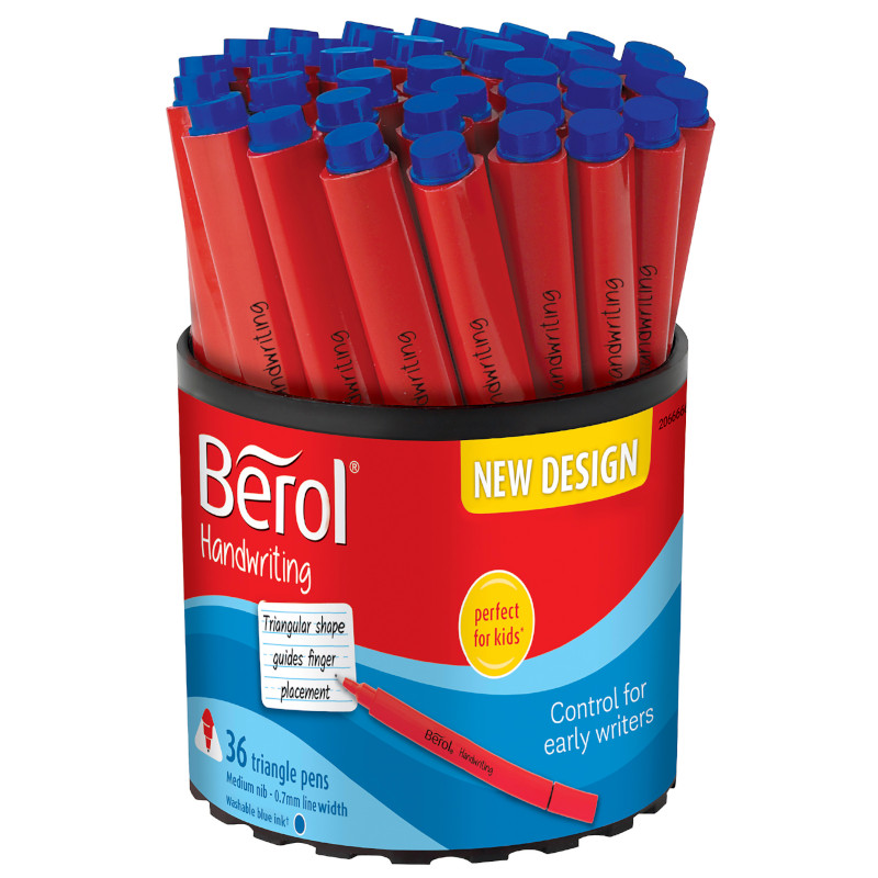 Image of Fiberpenna Berol Handwriting pen triangular, blue Tub-36 2066667 3026980666675