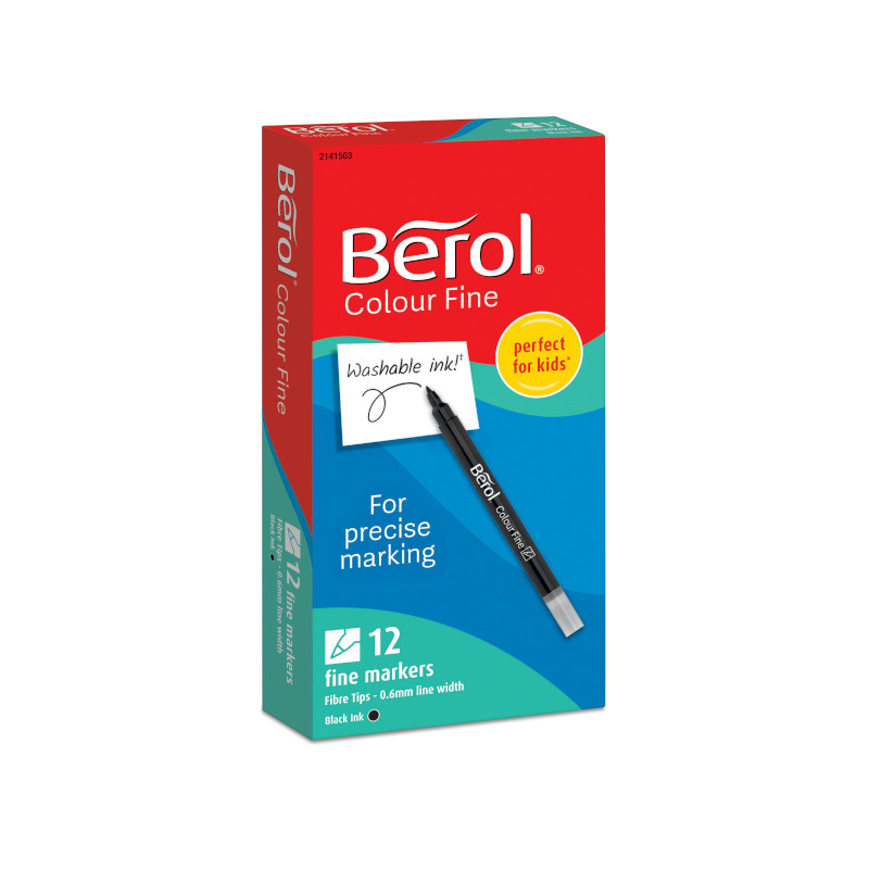 Image of Fiberpenna Berol Colorfine, black, (12F) 2141503 3026981415036
