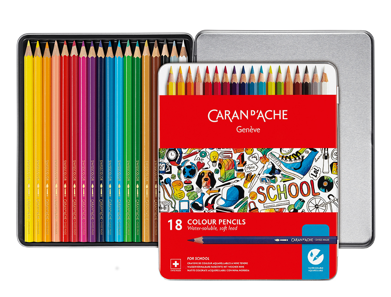 Image of Caran d´Ache Swisscolor Watersoluble metall colour pencils 18 pcs 1285718 7630002330756