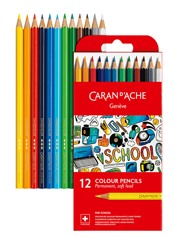 Image of Skolset Caran d´Ache Permanent color pencils 12 pcs 1291712 7610186107078