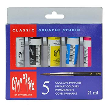 Image of Gouachefärg Caran d´Ache 5x10ml tuber 2003305 7610186159091