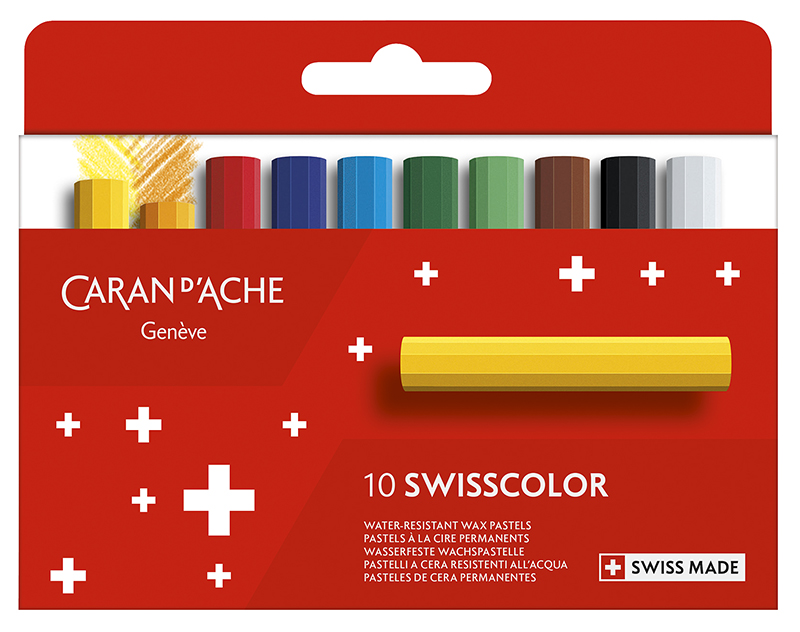Image of Kritset Caran d´Ache Swisscolor, 1/2 permanent wax crayons 10 pcs 7002810 7630002343381