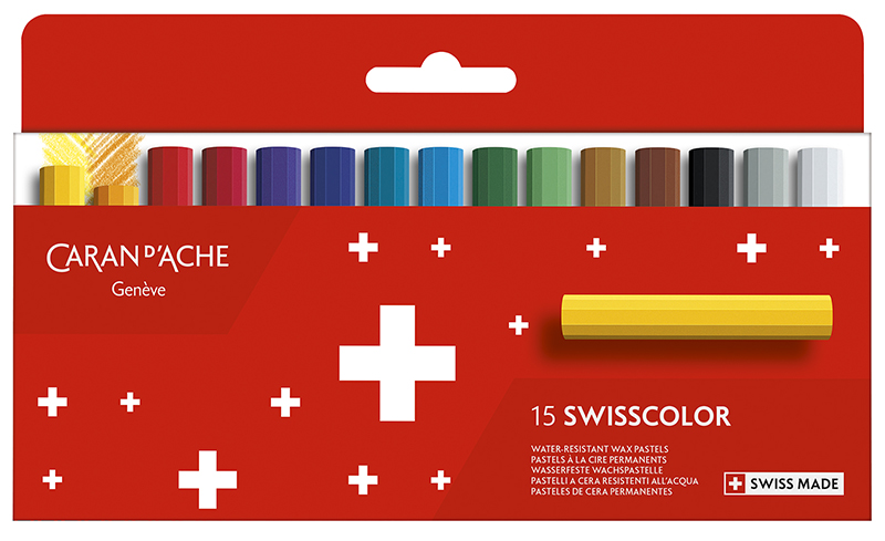 Image of Kritset Caran d´Ache Swisscolor, 1/2 permanent wax crayons 15 pcs 7002815 7630002343404