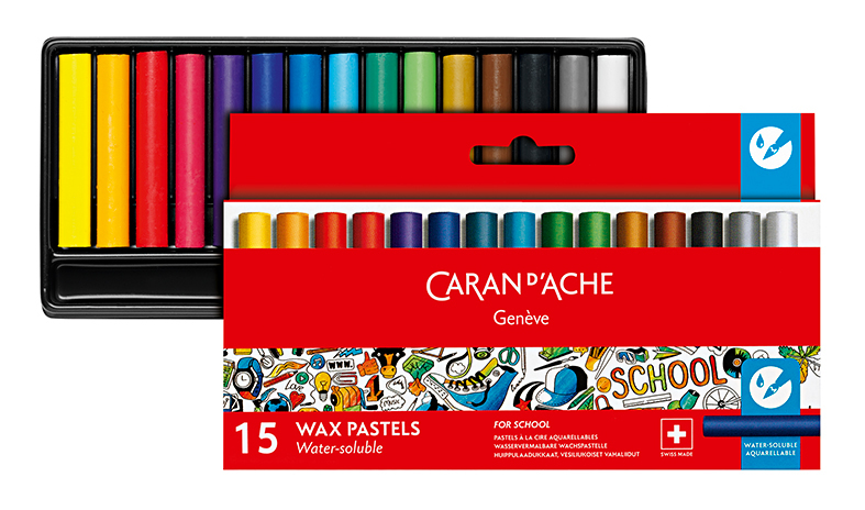 Image of Kritset Caran d´Ache SWISSCOLOR 1/2 watersoluble wax color crayon 15 pcs 7502815 7610186258152