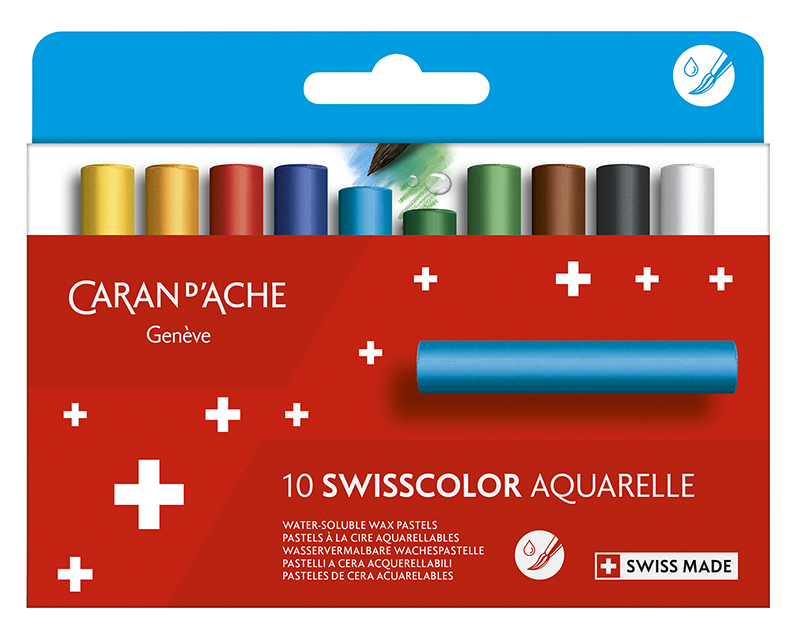 Image of Kritset Caran d´Ache Swisscolor, 1/2 water wax crayons 10 pcs 7502810 7630002343343
