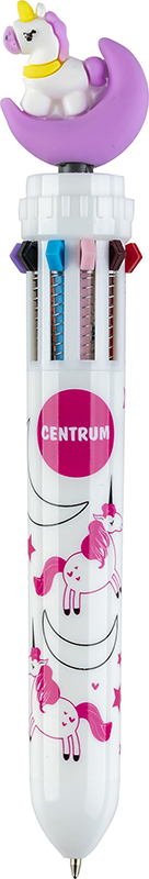 Image of Kulspetspenna Centrum Ball pen retractable 10-colour ink 0.7mm FANCY /display box24 80260 4030969802601