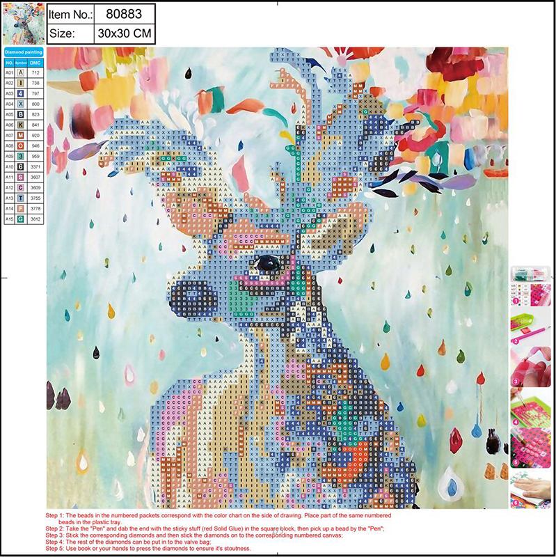 Image of Pärlmosaik Centrum Diamond pictures canvas 30x30cm / Hjort 80883 4030969808832