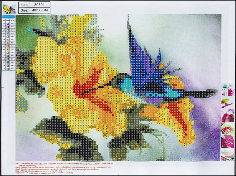 Image of Pärlmosaik Centrum Diamond pictures canvas 30x40cm / Fågel och blomma 80891 4030969808917