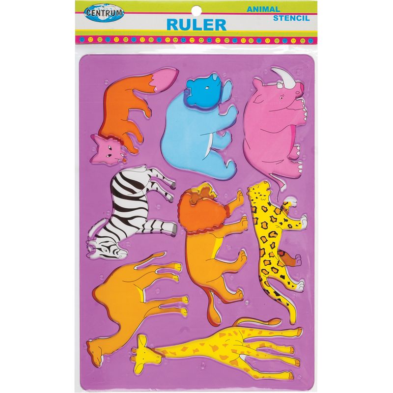 Image of Ritmall Centrum stencil 26.5x18.5cm ANIMAL plastic (assorted) /polybag 86621 4030969866214