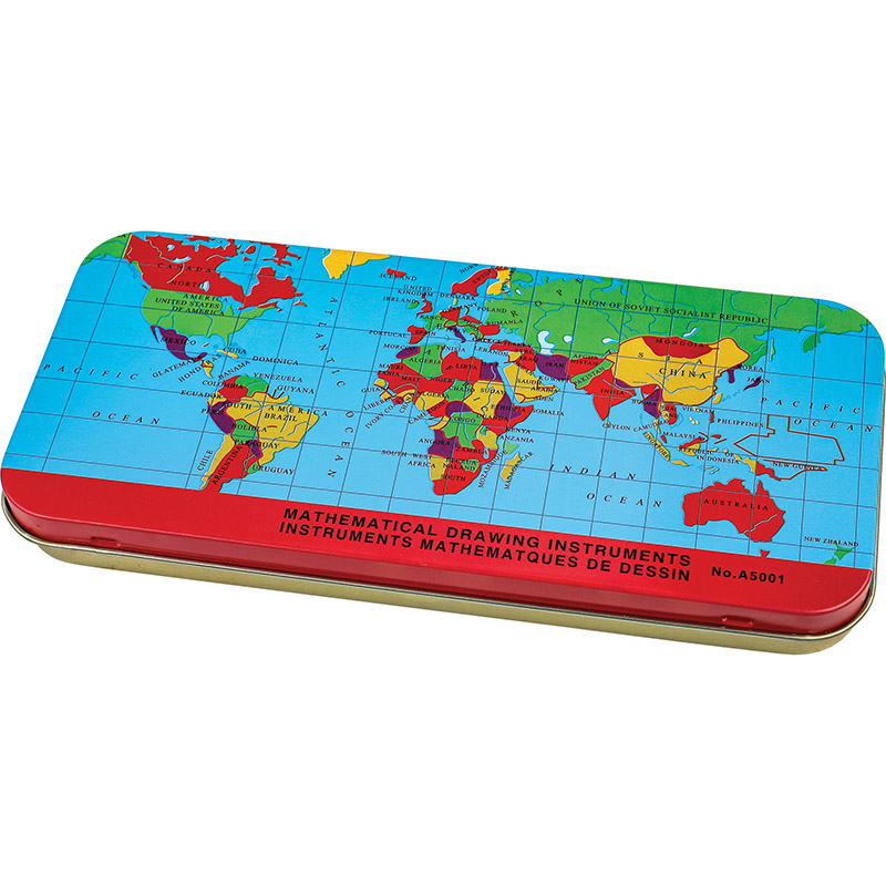 Image of Skolset Centrum Set of mathematical tools: compass w/HBpencil, compass,15cm ruler, 2triang.rulers 87706 4030969877067
