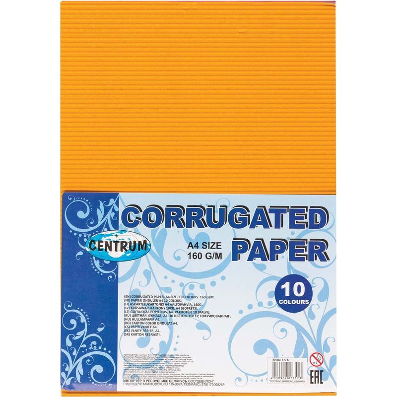 Image of Hobbypapper Centrum Corrugated paper A4 10col. 160g 87717 4030969877173