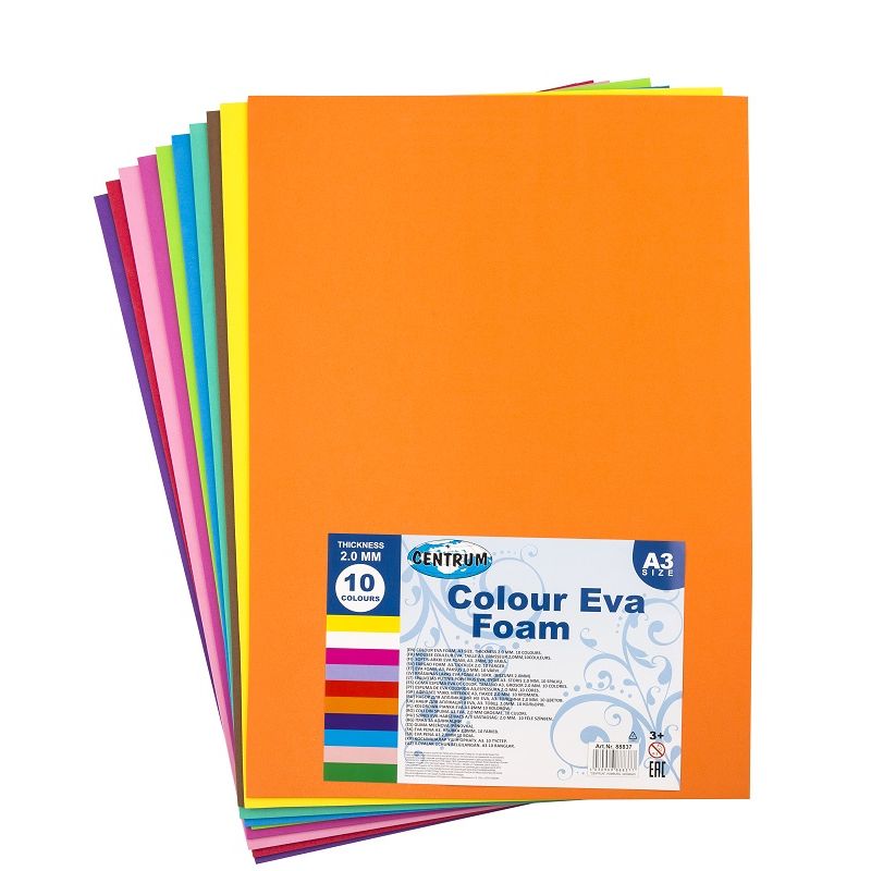 Image of Hobbypapper Centrum Colour Eva Foam A3 10col. (thickness 2.00mm) 88837 4030969888377