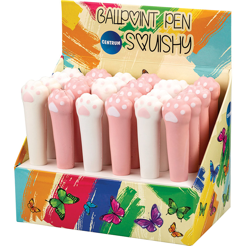 Image of Kulspetspenna Centrum Ball pen blue ink 0.7mm SQUISHY PAW (assorted) / display box24 89537 4030969895375