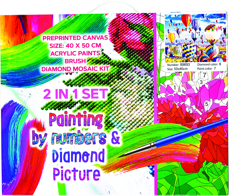 Image of Pärlmosaik Centrum Diamond 40x50cm+acrylic painting by number Luftballonger 89693 4030969896938