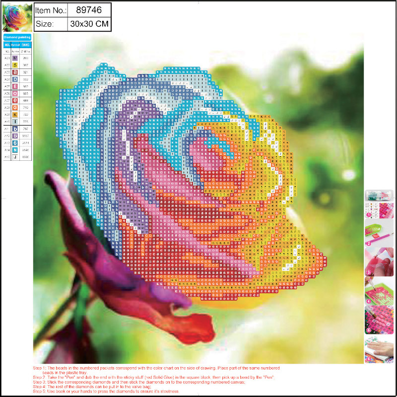 Image of Pärlmosaik Diamond Centrum pictures canvas 30x30cm / OPP bag Ros 89746 4030969897469