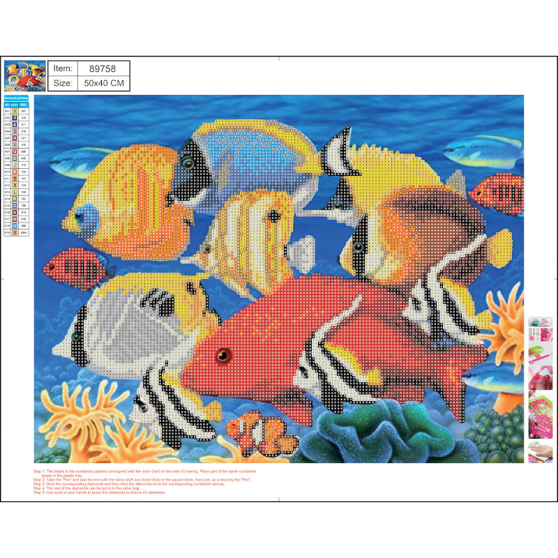 Image of Pärlmosaik Diamond Centrum pictures canvas 40x50cm / OPP bag Fiskar 89758 4030969897584
