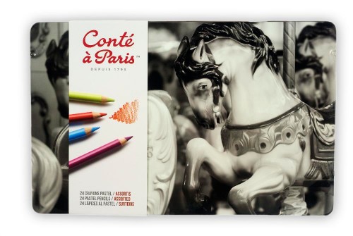Image of Pastellpenna Conté á Paris Pencil Pastel Metal Box Set of 24 Assort 2182 3013645000165