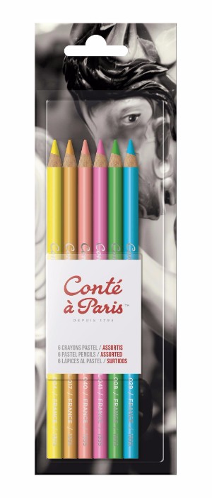 Image of Pastellpenna Conté á Paris Pencil Pastel x6 Blister Bright Hues 50114 646217501147