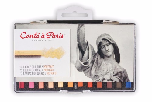 Image of Pastellkrita Conté á Paris Carre Colour Plastic Box of 12 Port Hk 50245 646217502458
