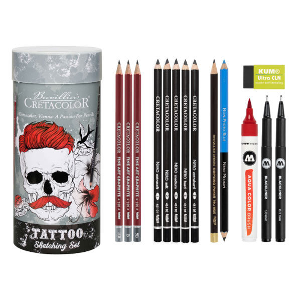 Image of Pennset Cretacolor Tattoo Sketching set 14 delar 40083 9014400301996
