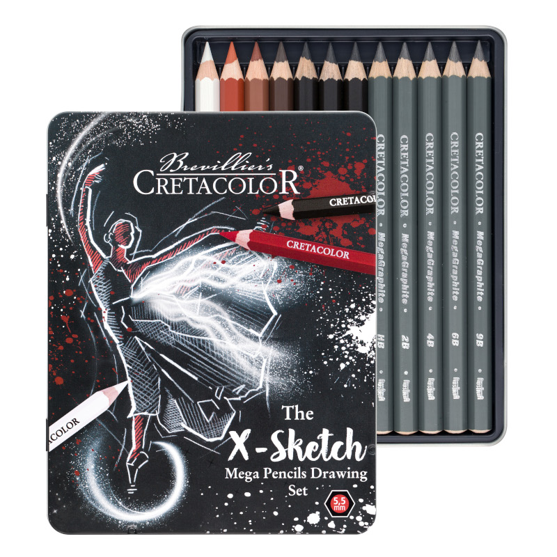 Image of Ritkolspennset Cretacolor X-SKETCH Mega Sketching Set 12pennor 40084 9014400325183
