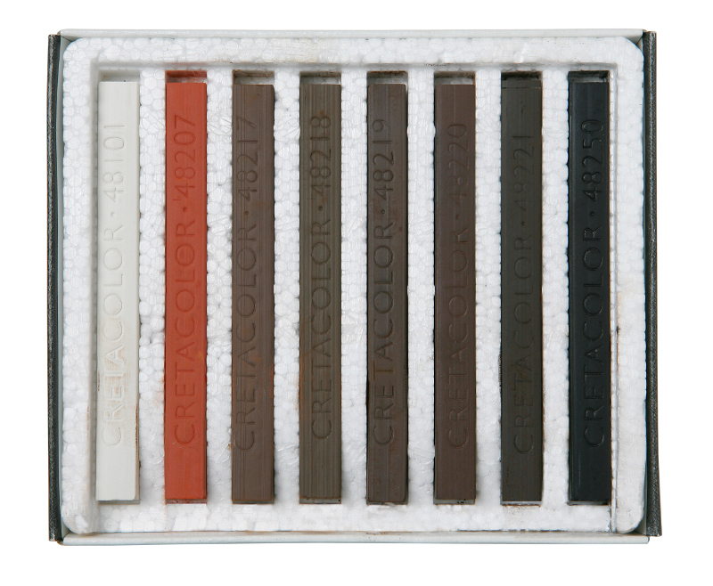 Image of PastellKritset Cretacolor Set med 8st kritor. Brun/Röd 48408 9002592484085