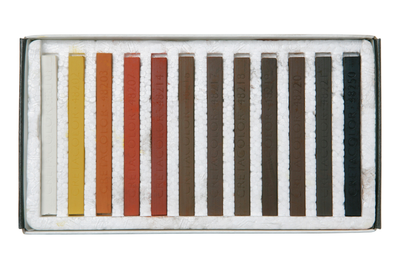 Image of PastellKritset Cretacolor Set med 12st kritor. Brun/Röd 48412 9002592484122
