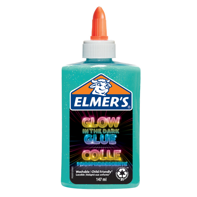 Image of Lim Elmer's 147ml Glow in the Dark Liquid Glue Blue (3F) 2162078 3026981620782